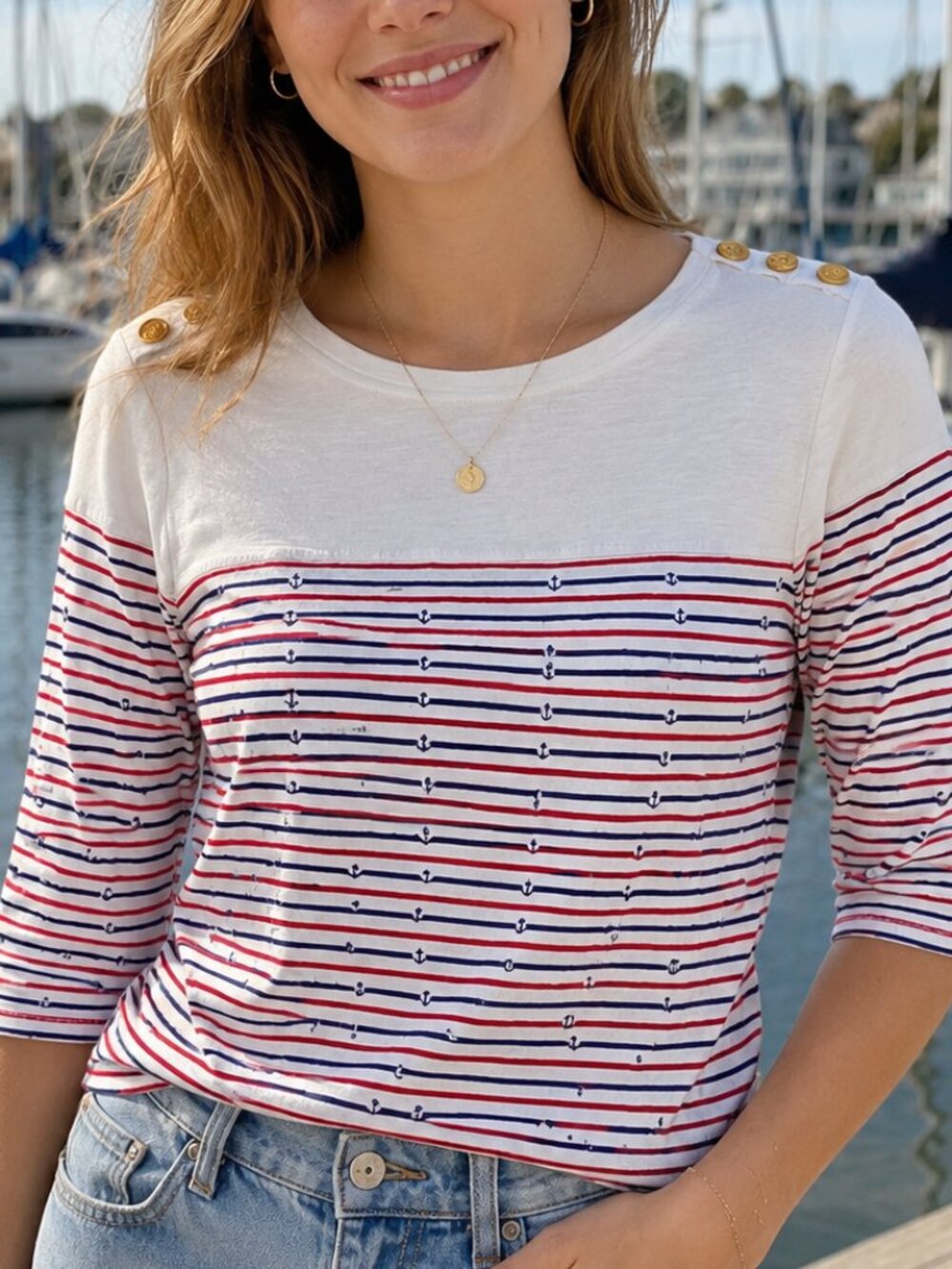 Women's Cathy Daniels Nautical Top - Size S